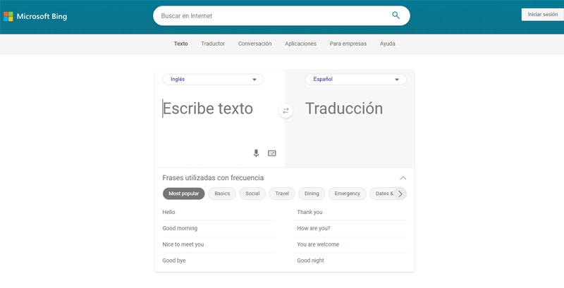 traductor de bing