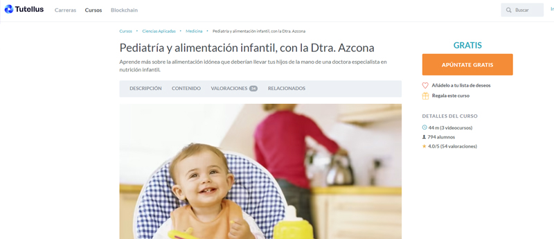 curso de nutrición infantil gratis