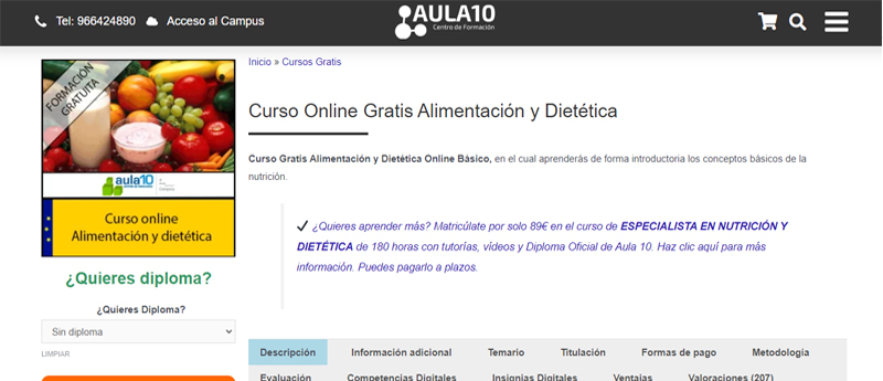cursos online de nutrición